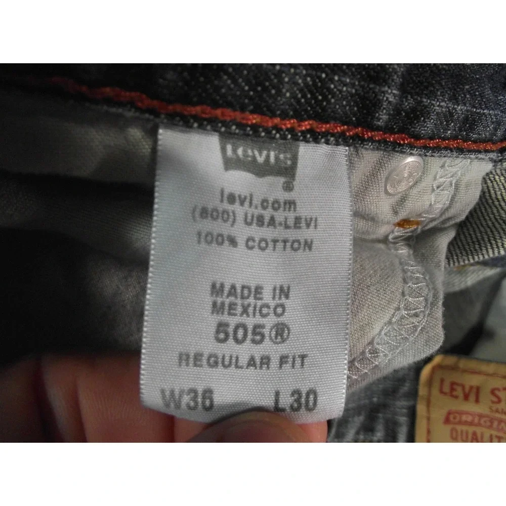 Levi's Men's 505 jeans 36‎ x 30 regular fit straight blue denim pants